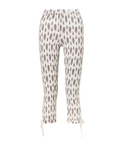 Isabel Marant Alene Smocked Floral-print Cotton Capri Pants In Multi