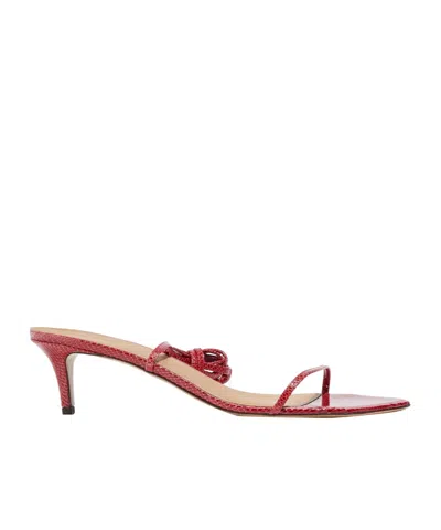 Isabel Marant Snake Leather Stiletto Sandals In Red