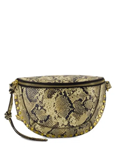 Isabel Marant Snake-pattern Belt Bag In Green