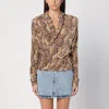 Isabel Marant Draped Snakeskin Wrap Blouse