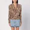 Isabel Marant Draped Snakeskin Wrap Blouse