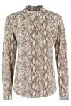 Isabel Marant Ilda Snakeskin Print Stretch Silk Button-up Shirt Shirt In Neutrals