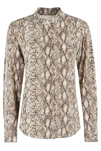 ISABEL MARANT ISABEL MARANT SNAKE PRINT SILK BLEND BLOUSE