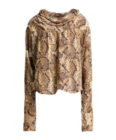 Isabel Marant Snake Print Velvet Top In Brown