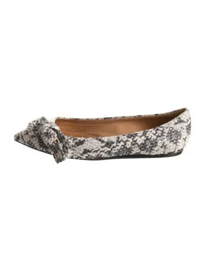 Pre-owned Isabel Marant Snakeskin Animal Print Ballet Flats In Blue