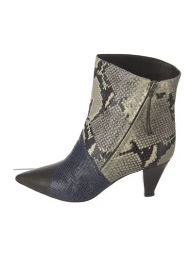 Pre-owned Isabel Marant Snakeskin Animal Print Boots In Blue