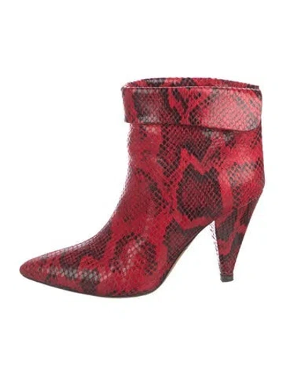 Pre-owned Isabel Marant Snakeskin Animal Print Boots In Red