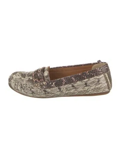 Pre-owned Isabel Marant Snakeskin Animal Print Loafers In Neutrals