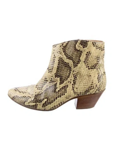 Pre-owned Isabel Marant Snakeskin Animal Print Western Boots In Multi