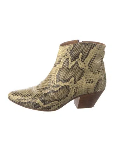 Pre-owned Isabel Marant Snakeskin Animal Print Western Boots In Neutral