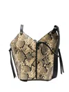 Isabel Marant Snakeskin-print Drawstring Tote Bag In Black