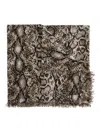 Isabel Marant Snakeskin-print Fringed Scarf In Brown