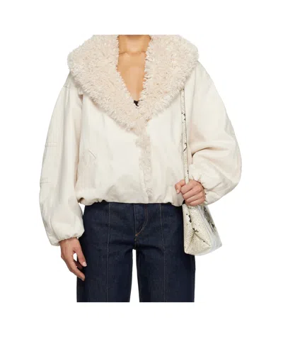 Isabel Marant Snap Button Long-sleeved Denim Jacket In White