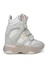 Isabel Marant Women Balskee Suede Sneakers With 90mm Heel In White