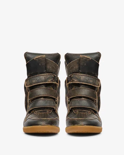 Isabel Marant Bekett Leather High-top Sneakers In Brown