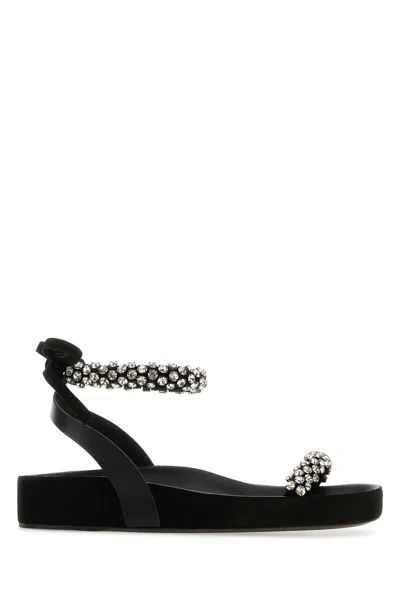 ISABEL MARANT ISABEL MARANT BLACK LEATHER MELLAN SANDALS