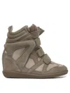 Isabel Marant Bekett Leather And Suede Wedge Sneakers