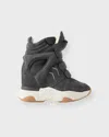 Isabel Marant Balskee High-top Wedge Suede Sneakers Shoes In Gray