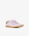 Isabel Marant Beth Mixed Leather Triple-grip Sneakers In Pink-silver