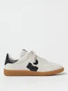 Isabel Marant Suede Sneakers With Branded Heel Counter In Beige