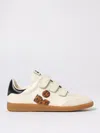 Isabel Marant Calfskin Sneakers Leopard Detail In Gold