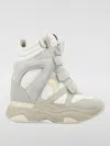 Isabel Marant Woman Sneakers Light Grey Size 7.5 Soft Leather In White