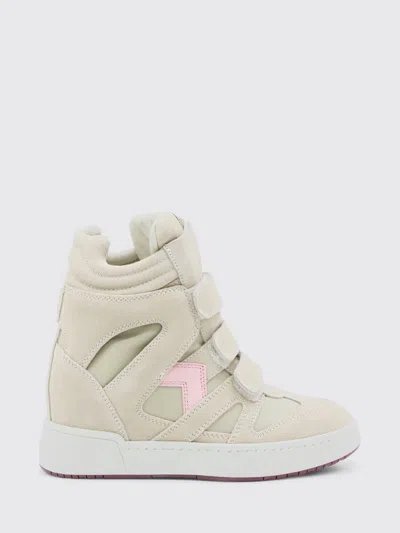 Isabel Marant Beige And Bubblegum Leather Bekett Sneakers In Neutral