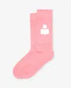 Isabel Marant Siloki Socks In Antik Pink/ecru