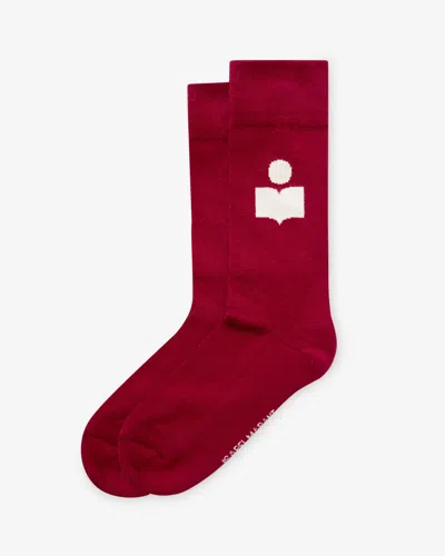 Isabel Marant Socken Siloki In Burgundy-ecru