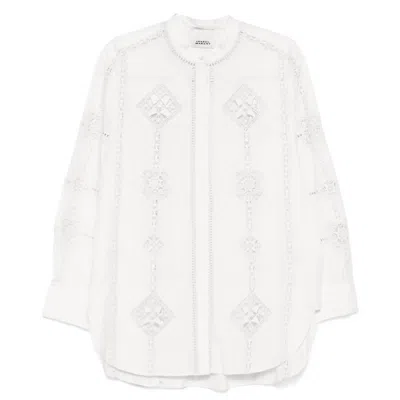 Isabel Marant Soeline Openwork Cotton Shirt In White