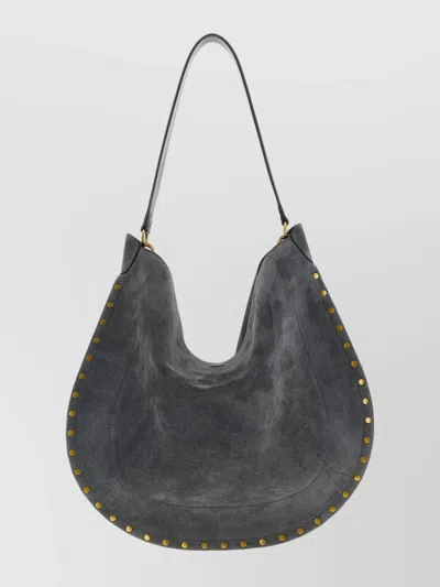 Isabel Marant Soft Hobo Shoulder Bag Studded Design In Gray