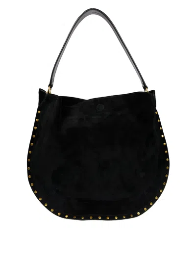 Isabel Marant Soft Velvet Mini Hobo Handbag In Black