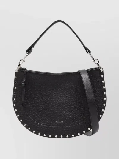 Isabel Marant Soft Zip Shoulder Bag With Studded Detail In Black
