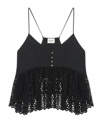 Isabel Marant Sogane Broderie-anglaise Top In Black