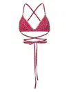 Isabel Marant Solange Wraparound Bikini Top In Cranberry,multi