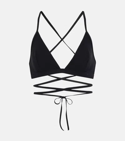 Isabel Marant Solange Show Strappy Triangle Bikini Top In Black
