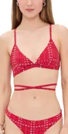 Isabel Marant Solange Wraparound Bikini Top In Red