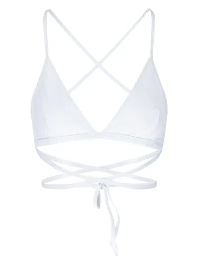 Isabel Marant Solange Cross-front Wrap Bikini Top In White