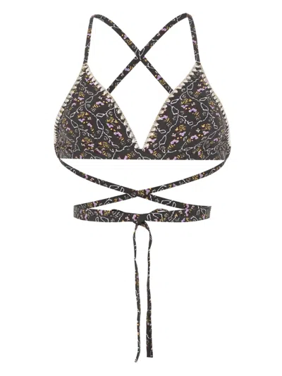 Isabel Marant Solange Wraparound Bikini Set In 水洗黑色