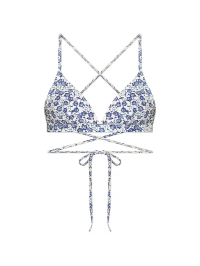 Isabel Marant Solange Floral-print Bikini Top In Animal Print