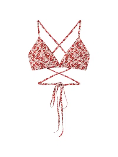 Isabel Marant Solange Floral-print Bikini Top In Pink
