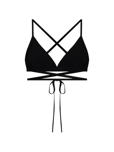 Isabel Marant Solange Tie-detail Triangle Bikini Top In Black