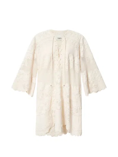 Isabel Marant Solara Floral-tie Dress In Neutral