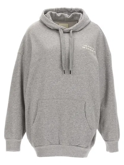 Isabel Marant Grey Embroidered Logo Hoodie