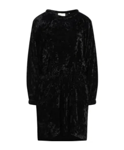 Isabel Marant Solid Color Elegant Velvet Dress In Black