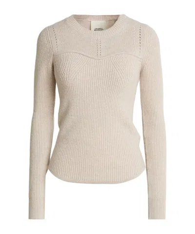 Isabel Marant Solid Color Knitted Long-sleeve Crew Neck In Neutral