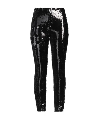 Isabel Marant Solid Color Sequined Slim-fit Pants In Black