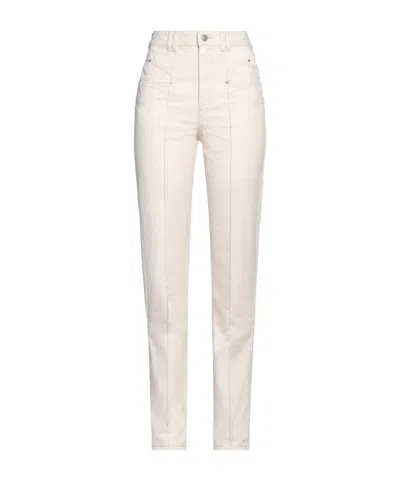 Isabel Marant Solid Color Straight Leg Pants In White