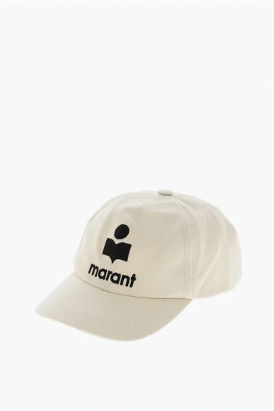 Isabel Marant Solid Color Tyron Cap With Embroidered Logo In Neutral