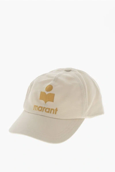 Isabel Marant Solid Color Tyron Cap With Embroidered Logo In Neutral
